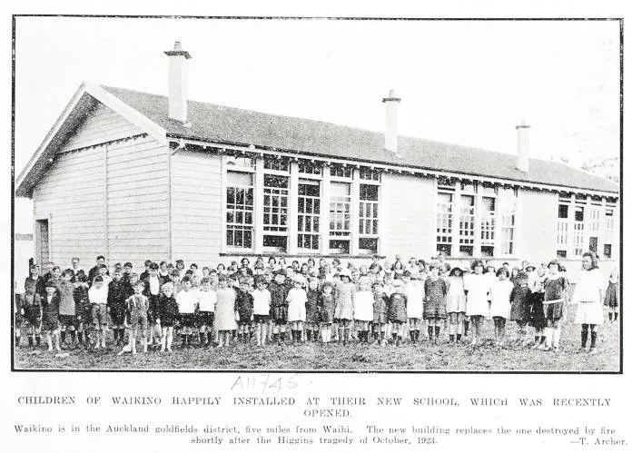 Children of Waikino happily installed at their new school, which was recently opened