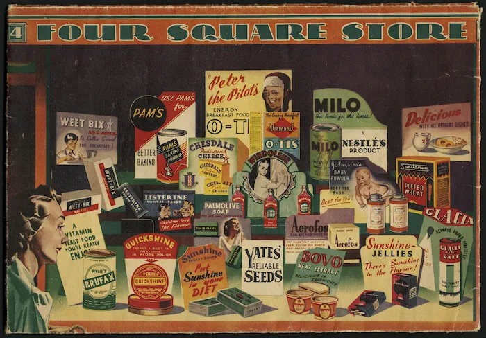 Four Square Stores :Four Square Store [cover of jigsaw puzzle envelope. 1950s?]