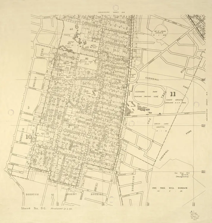 Auckland City Council planning map, sheet No. 5C