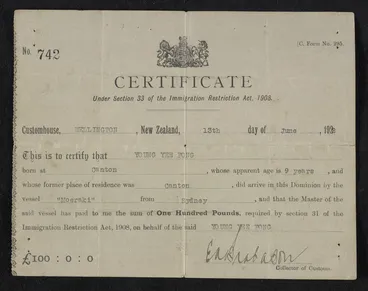 Image: Young, Steven, 1948- : Poll tax certificates