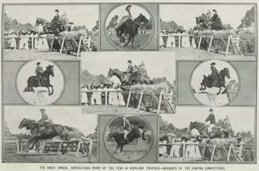 Image: The great annual agricultural event of the year in Auckland Province-incidents in the jumping competitions