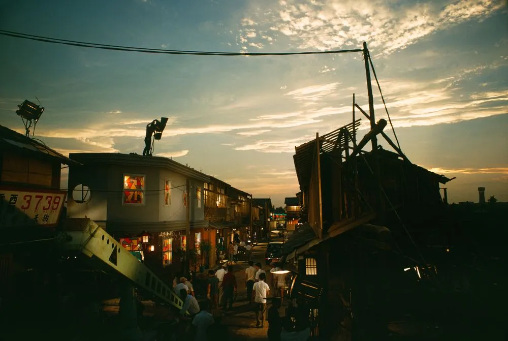 Village street built for the film ‘Gobancho Yugiriro’, directed by Tasaka Katsutaka, Toho Studios, Tokyo.