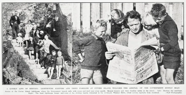 A lonely life of service: lighthouse keepers and their families at Cuvier Island welcome the arrival of the government supply boat