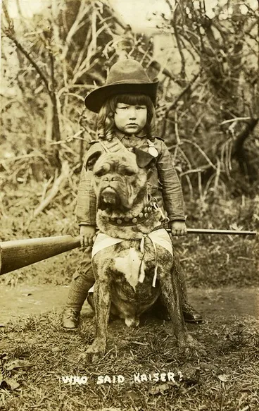 Image: 'Who said Kaiser' patriotic photograph World War I