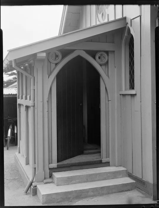 Entrance to an unidentified building, Christ's College, Christchurch