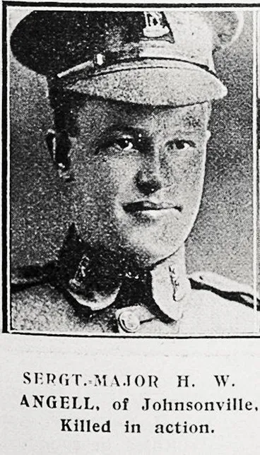 Image: Sergt Major H W Angell of Johnsonville, killed in action