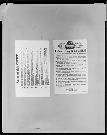 Image: Rules of Office and Kitchen