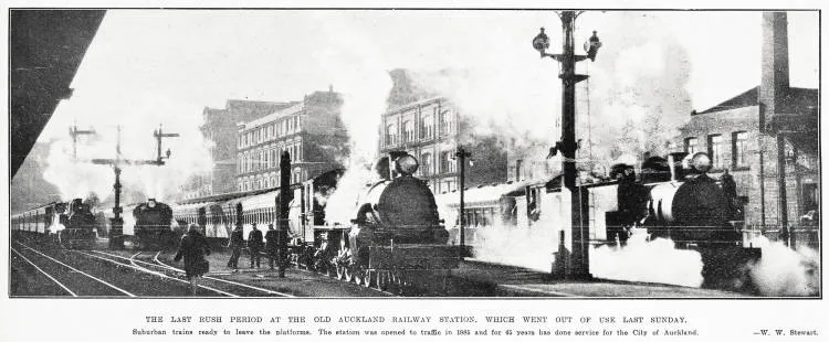 The Last Rush Period at the Old Auckland Railway Station, Which Went Out of Use Last Sunday