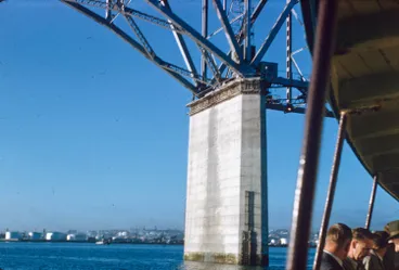 Image: View of underside of the bridge during construction, 1959