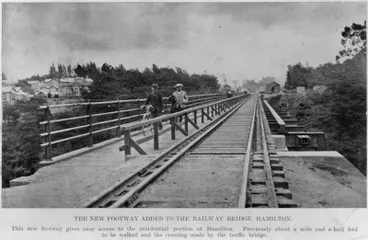 Image: "The New Footway added to the Railway Bridge, Hamilton."