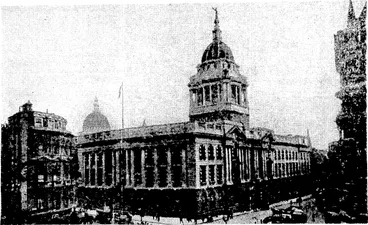 Image: The Old Bailey, properly the Central Criminal Court, on the site of grim old Newgate, which is among the famous London buildings damaged in recent air raids. (Evening Post, 16 May 1941)
