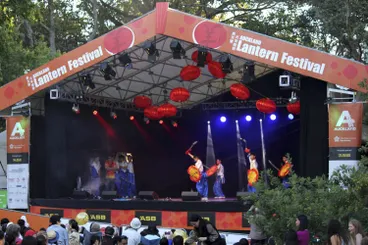 Image: Martial arts performance at Auckland Lantern Festival.