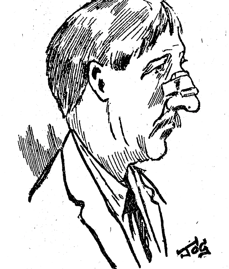 JOHN E. HIGGINS, THE WAIKINO MURDERER, AS HE APPEARED IN CUSTODY AFTER THE TRAGEDY. (NZ Truth, 27 October 1923)