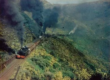 Train on Rimutaka Incline : digital image Image: Train on Rimutaka Incline : digital image