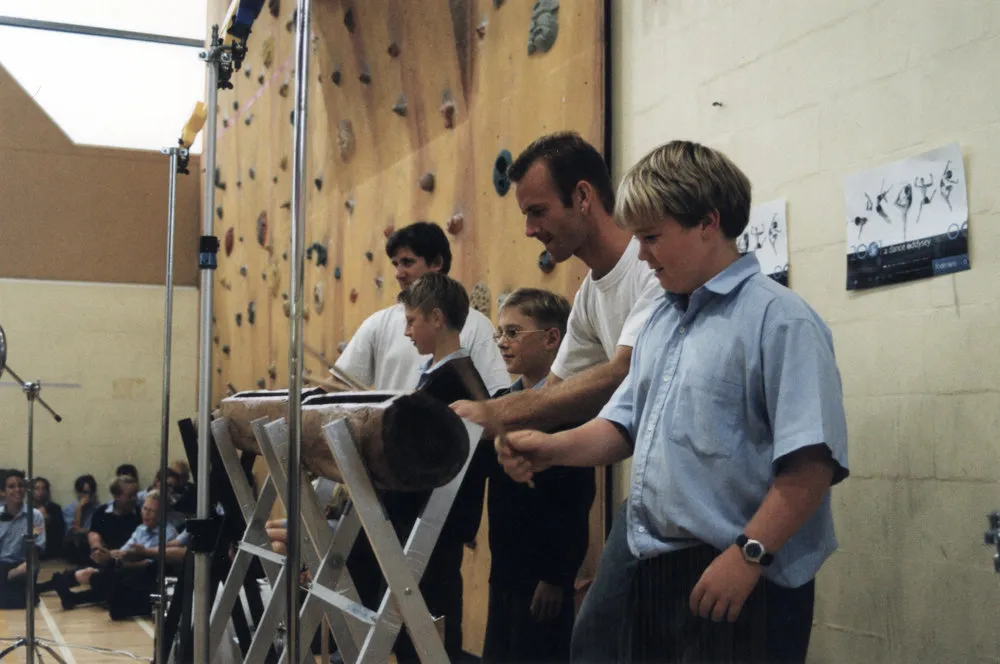 HIBS; Hutt International Boys' School; visit by 'Strike' percussion ensemble.