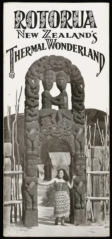 Image: New Zealand Government Tourist Department: Rotorua, New Zealand's thermal wonderland. [Printed by G H Loney, Government Printer, Wellington, 1936. Front cover]