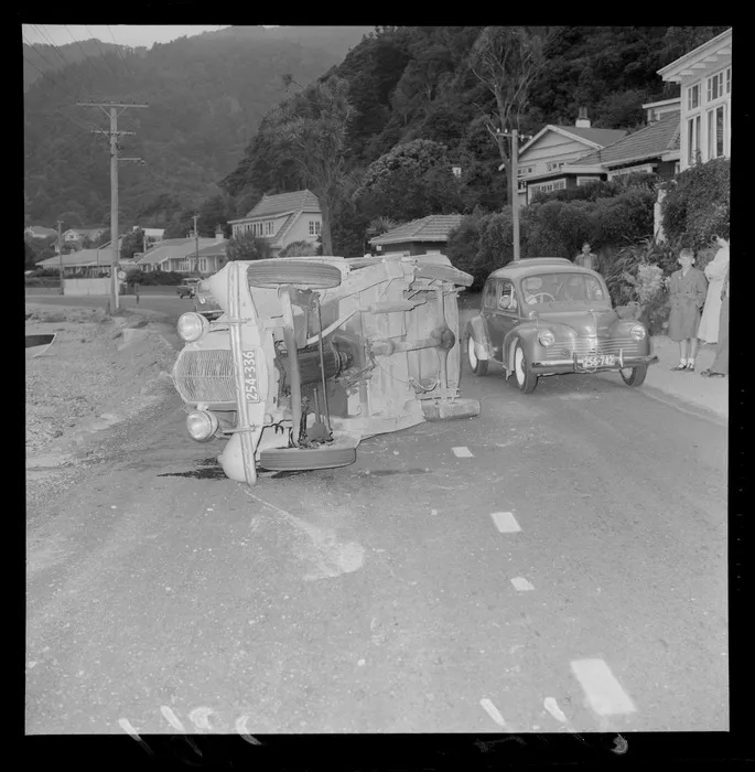 Vehicle accident, at Day Bay, Eastbourne, Lower Hutt, Wellington