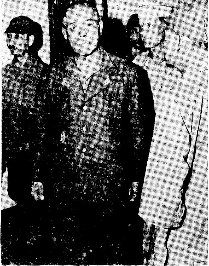 The gates of Bilibid Prison, Manila, close behind General Tamoyuhi Yamashita, commander of the Japanese forces in the Philippines and conqueror of Singapore, who boasted that he would drive General Mac Arthur from the Pacific, General Yamashita arrived at the prison from Baguio, in Northern Luzon, where he had signed the surrender document a few hours earlier. (Evening Post, 27 September 1945)