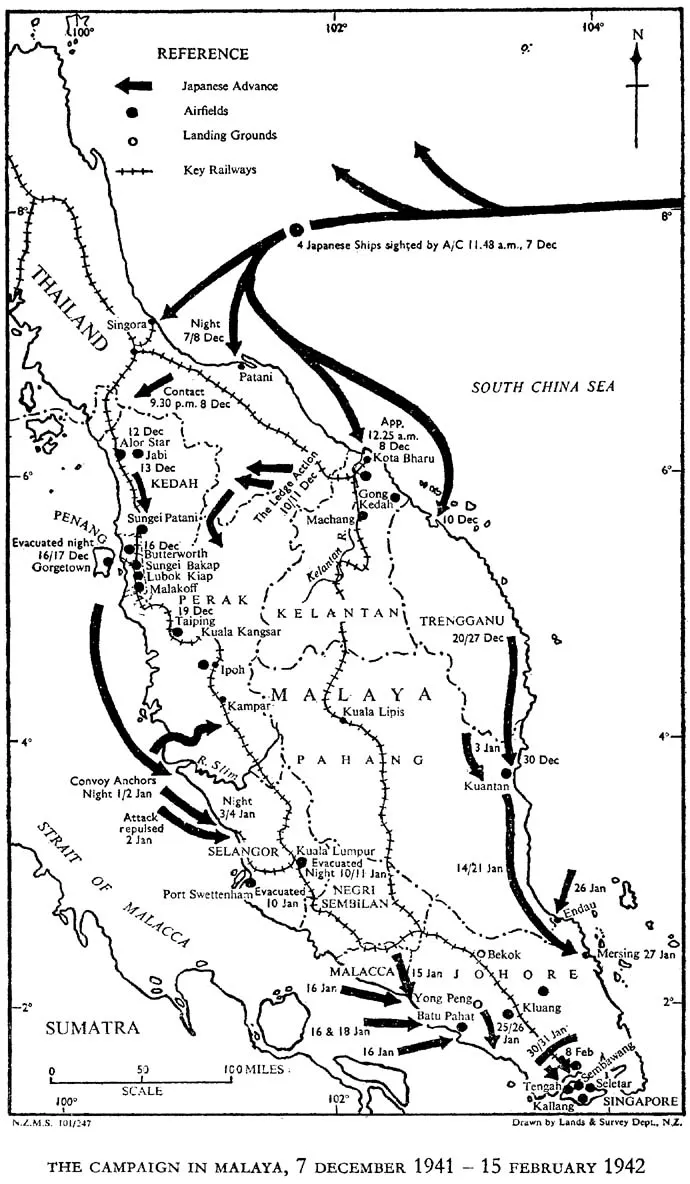 THE CAMPAIGN IN MALAYA, 7 DECEMBER 1941 – 15 FEBRUARY 1942