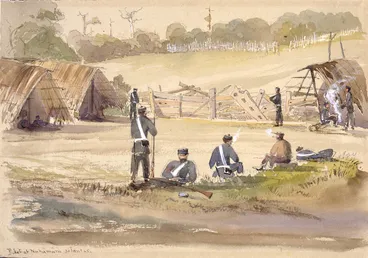 Image: Williams, Edward Arthur 1824-1898 :Picket at Nukamuru 30 Jan[uar]y [18]65