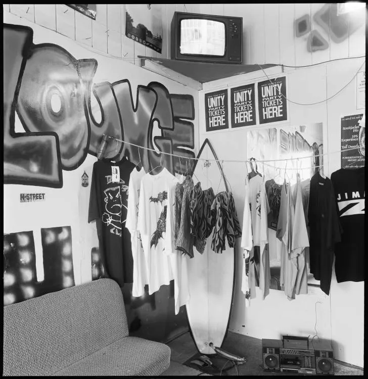 Blue Tile Lounge Skateboard shop, Symonds Street, Eden Terrace, 1990