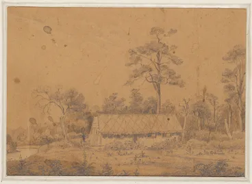 Image: [Smith, William Mein] 1799-1869 :[Wharekaka, the station of Clifford and Weld by the Ruamahanga River. 1849?]