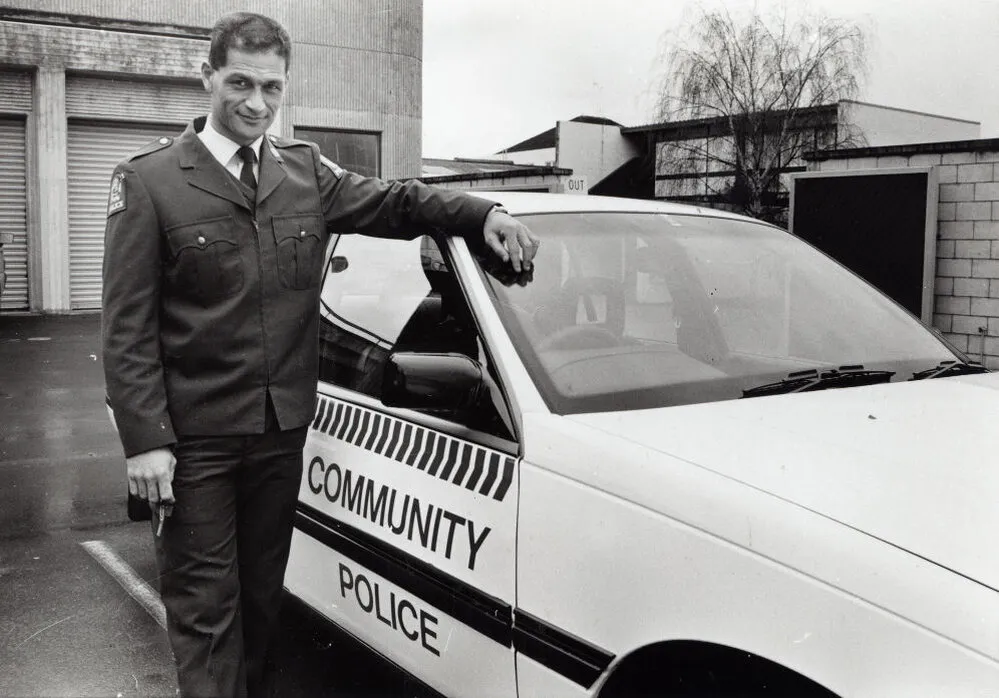 Police; community constable Sam McLean, with Holden Commodore on loan from General Motors.