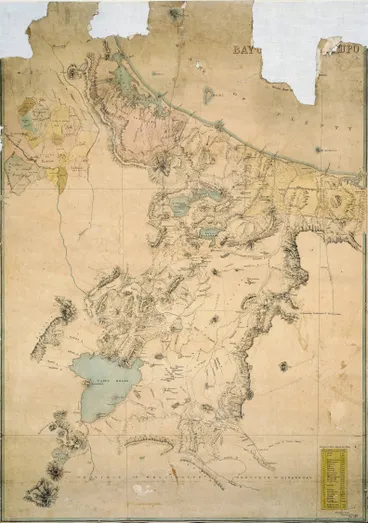 Image: Sketch map of part of the Bay of Plenty and Taupo districts, derived from trigonometrical survey.