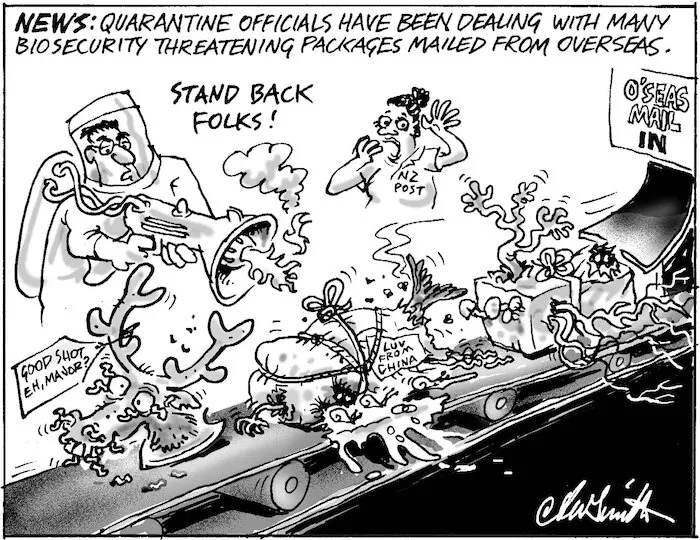 News. Quarantine officials have been dealing with many biosecurity threatening packages mailed from overseas. "Stand back folks!" 24 November, 2004