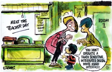 Image: Evans, Malcolm Paul, 1945- :'You don't operate a touch sensitive, integrated, digital white board interface!' 22 January 2012