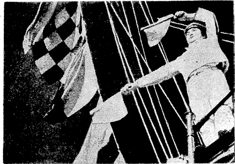 A Japanese sailor signalling. (Evening Post, 05 November 1938)
