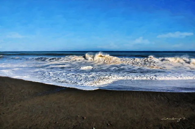 breaking waves Wainuiomata Coast