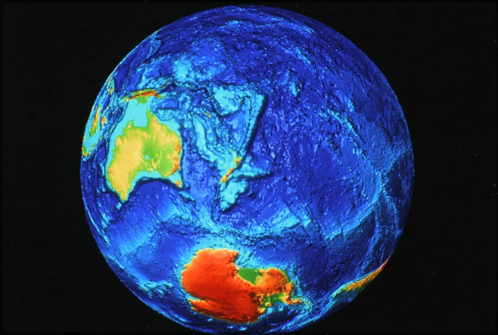 Globe Centred on 45°S 180°E