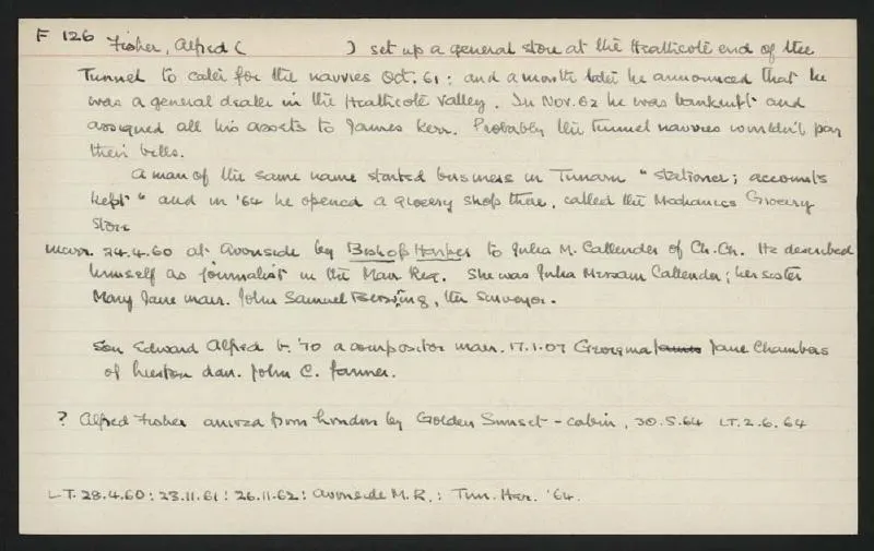 Macdonald Dictionary Record: Alfred Fisher