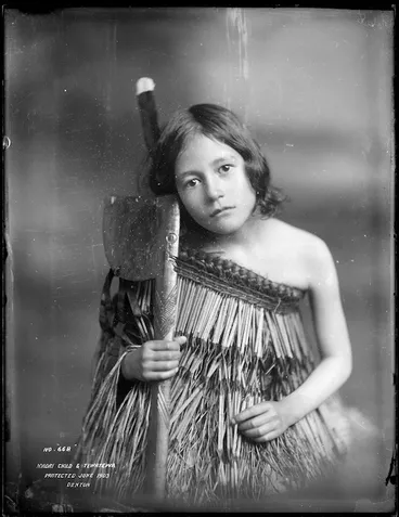 Image: Patohe McDonnell with tewhatewha - Photograph taken by Frank J Denton