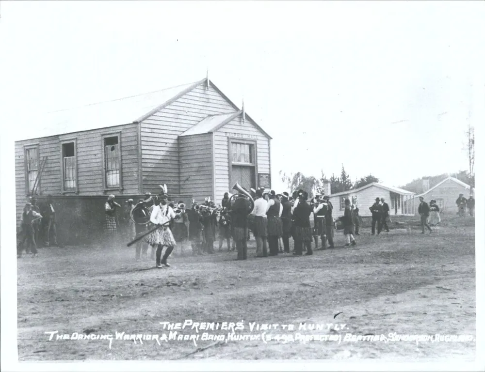 Ralph's Hall, 5.4.1898 - The Premier's Visit to Huntly - The Dancing Warrior & Maori Band