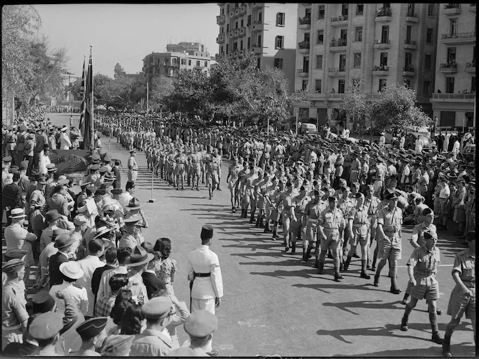 Royal Air Force units on an Empire Day parade through Cairo, Egypt - Photograph taken by M D Elias