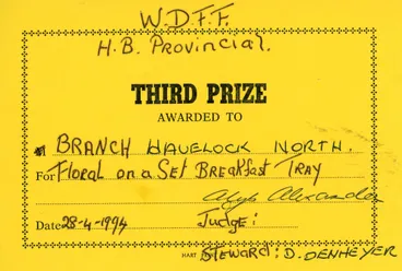 Image: WDFF Certificate: Floral on Set Breakfast Tray
