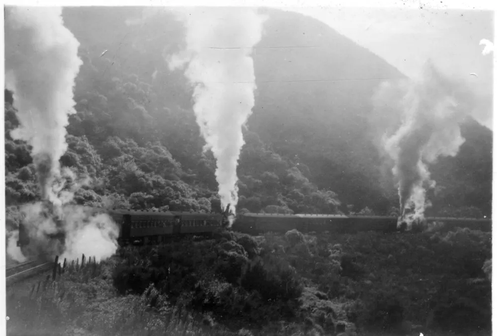 Rimutaka Incline; last train to travel over the line. [P1-1089-3458]