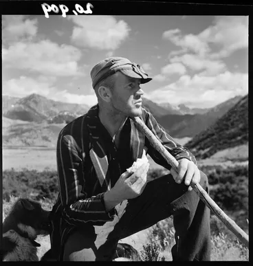 Image: Shepherd at Grasmere Station, near Cass, Canterbury