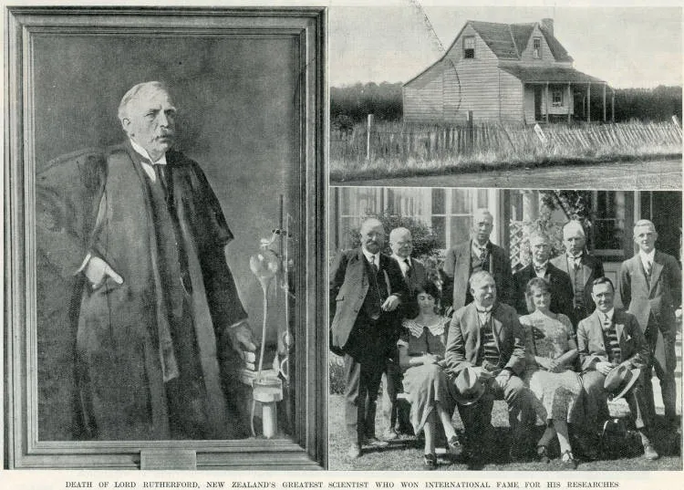 Death of Lord Rutherford, New Zealand's greatest scientist who won international fame for his researches