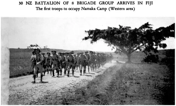 30 New Zealand Batallion of 8 Brigade Group arrives in Fiji. The first troops to occupy Namaka Camp (Western area)