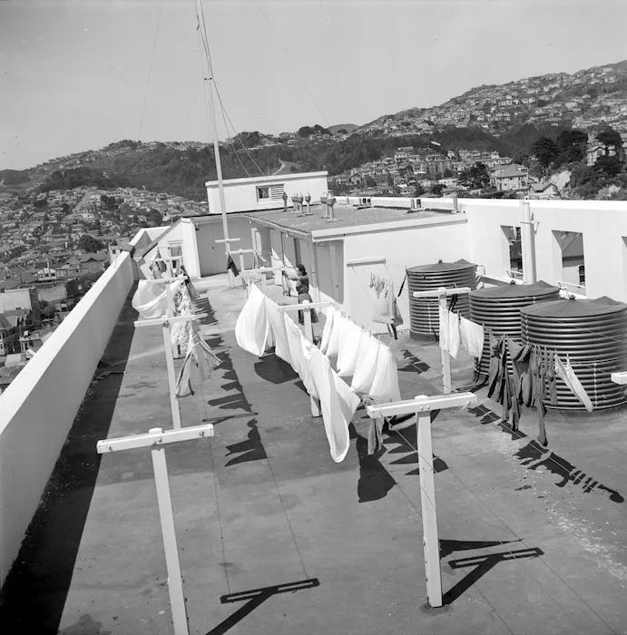 Part of the roof of the Dixon Street Flats, Wellington