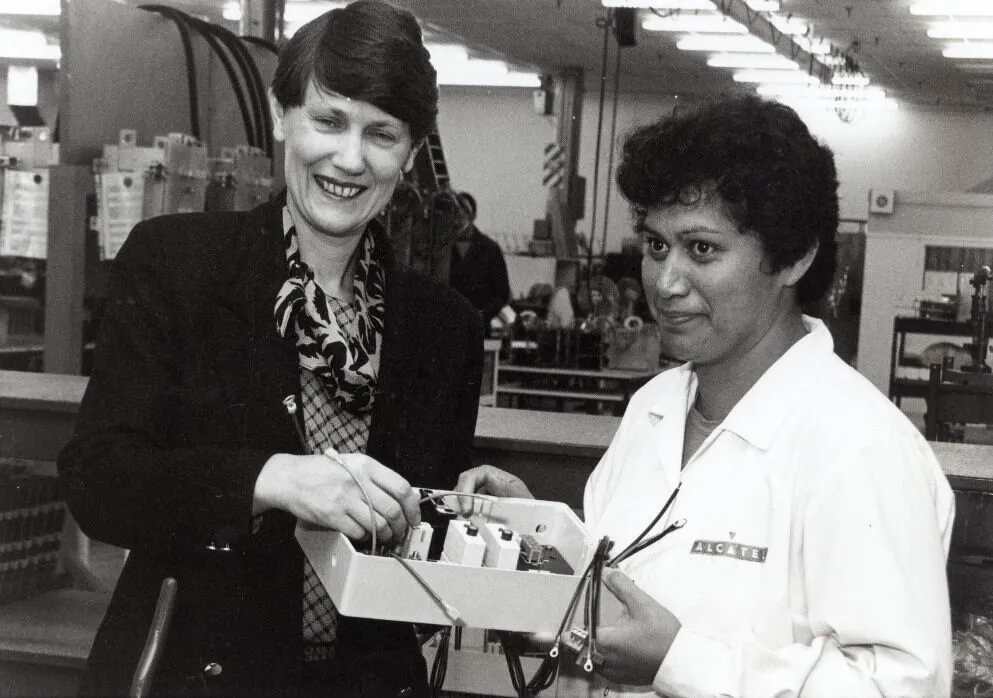 Helen Clark and Titama Wichman, Alcatel STC