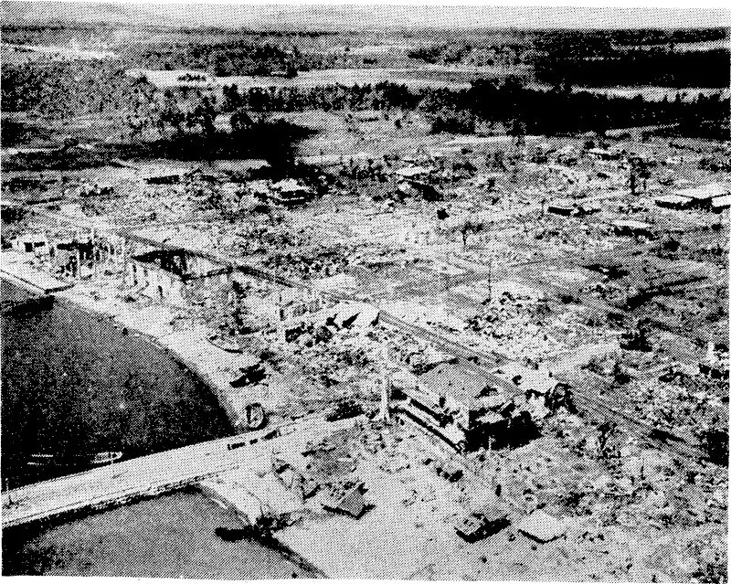 The ruins of Ormoc, one of the larger towns on Leyte Island, in the Philippines, after it had been won from the Japanese by General Mac Arthurs troops. (Evening Post, 08 January 1945)