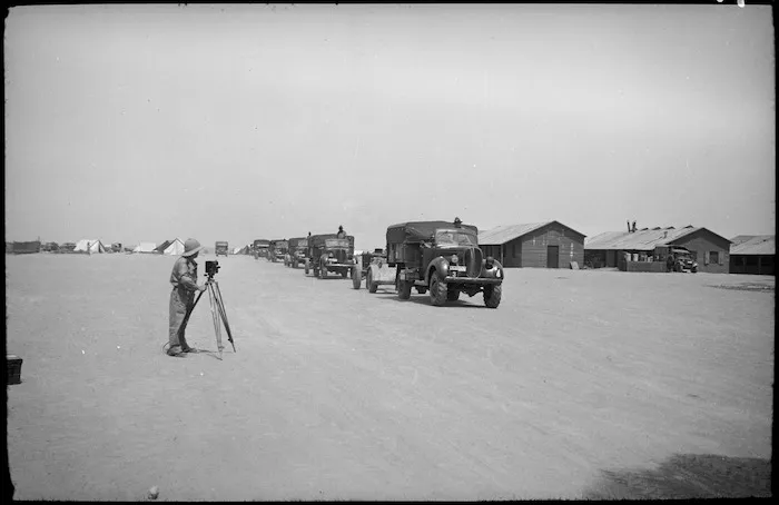 Mechanised artillery on the move, Maadi Camp