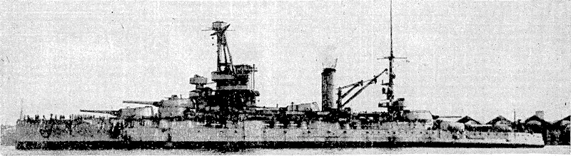 The 35,000-ton French battleship Richelieu, the biggest warship ever built for the French Navy. Speed about 31 knots. The Bretagne (22,189 tons), a French battleship launched in 1913 and recently entirely reconstructed as seen above. Her speed is now 22 knots. » (Evening Post, 25 June 1940)