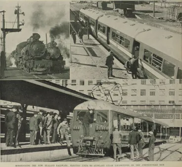 Image: Electric units replace steam locomotives on the Wellington - Johnsonville suburban line