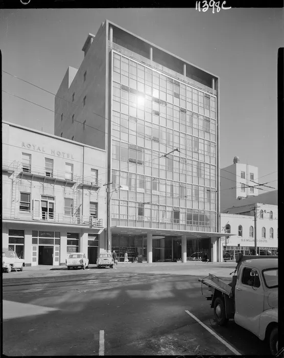 Lambton Quay, Wellington, showing Massey House
