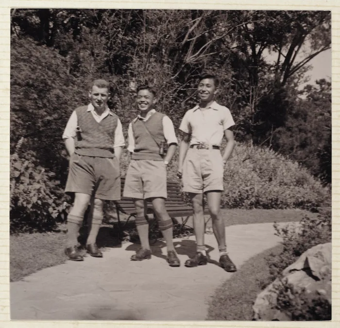 Rewi Alley and his two adopted sons, China